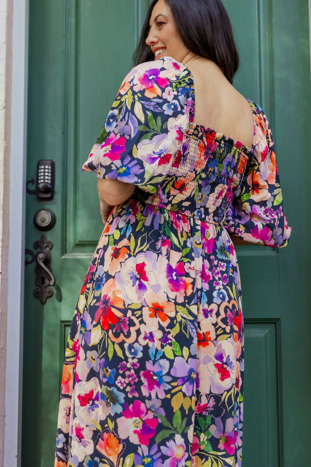 Emily 3/4 Sleeve Jumpsuit in Winter Bouquet