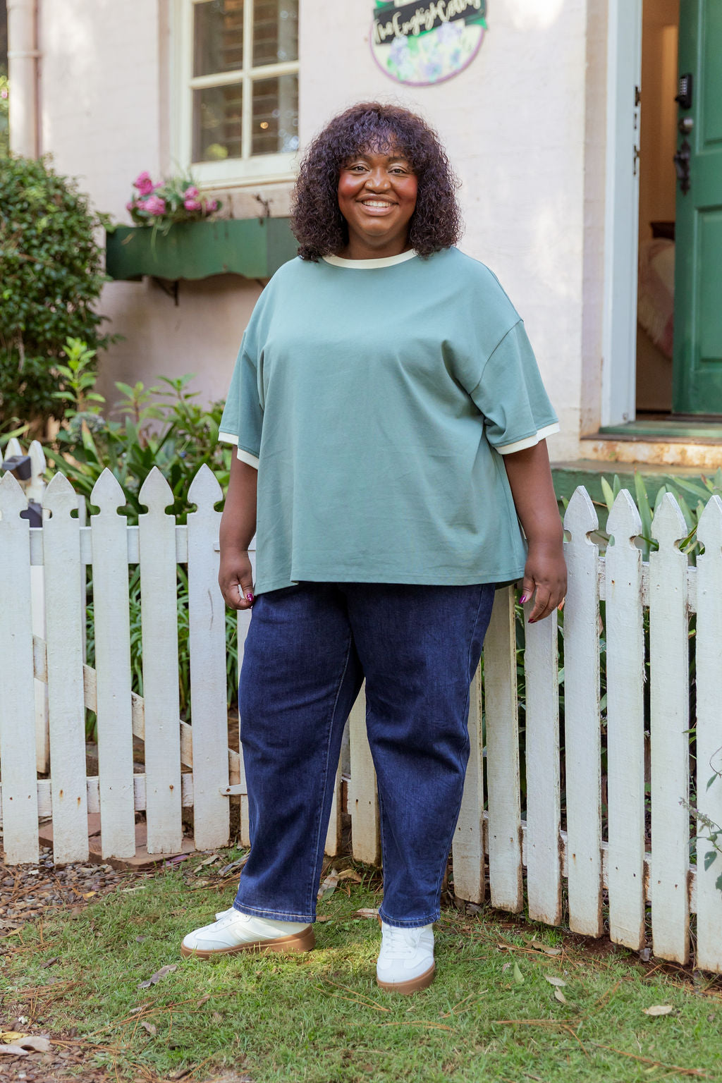 Nikita Heavyweight Cotton Tee in Sage Contrast