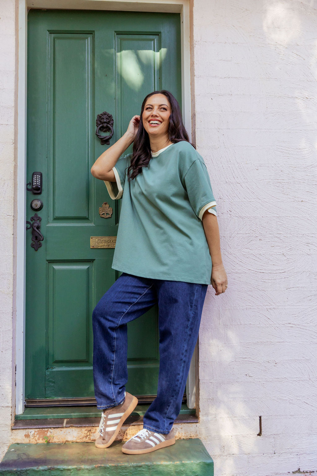 Nikita Heavyweight Cotton Tee in Sage Contrast