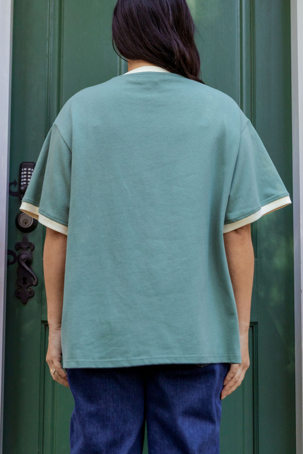 Nikita Heavyweight Cotton Tee in Sage Contrast