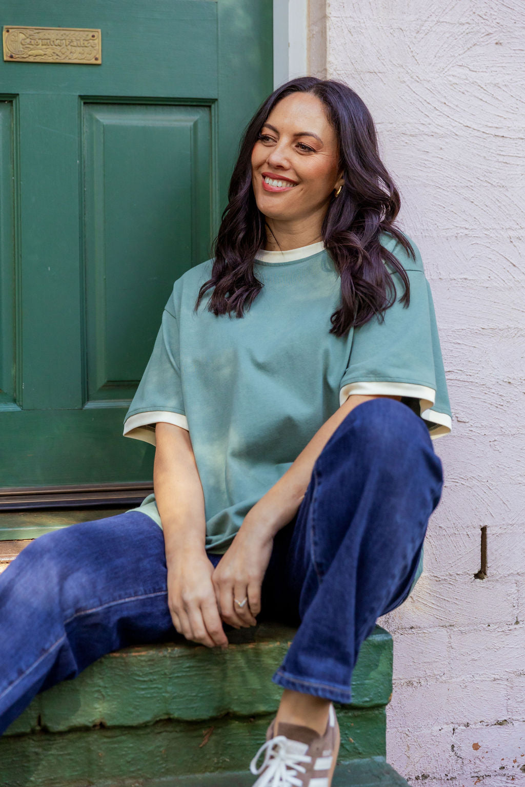 Nikita Heavyweight Cotton Tee in Sage Contrast