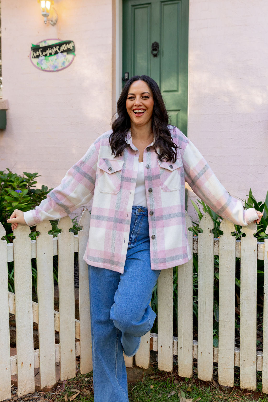 Blake Shacket in Pink Check