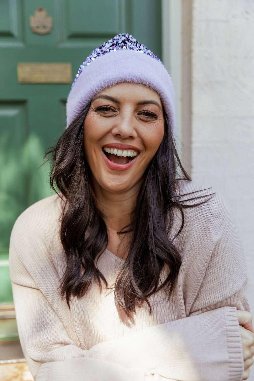 Glitzy Beanie in Lilac