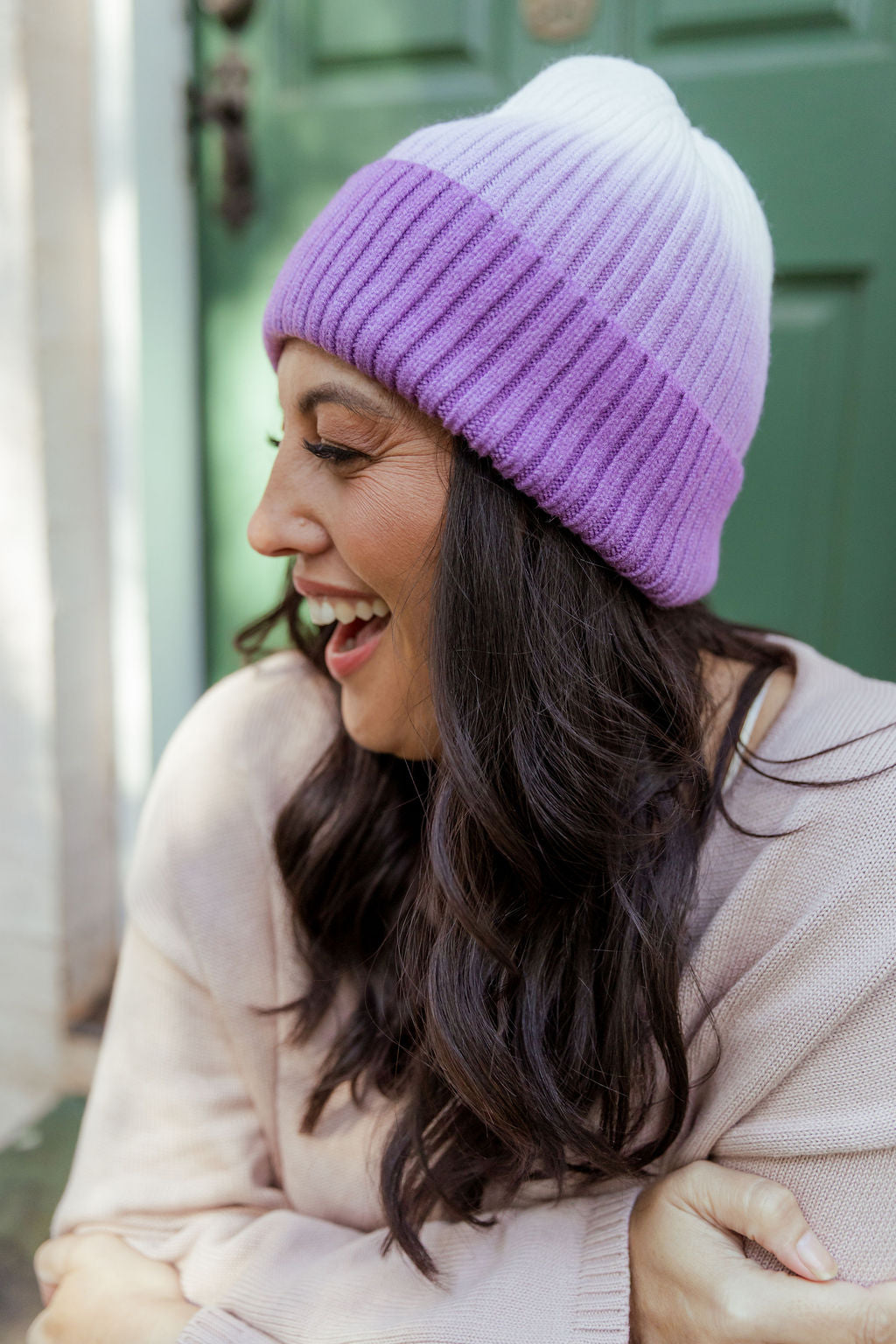 Ombre Beanie in Purple