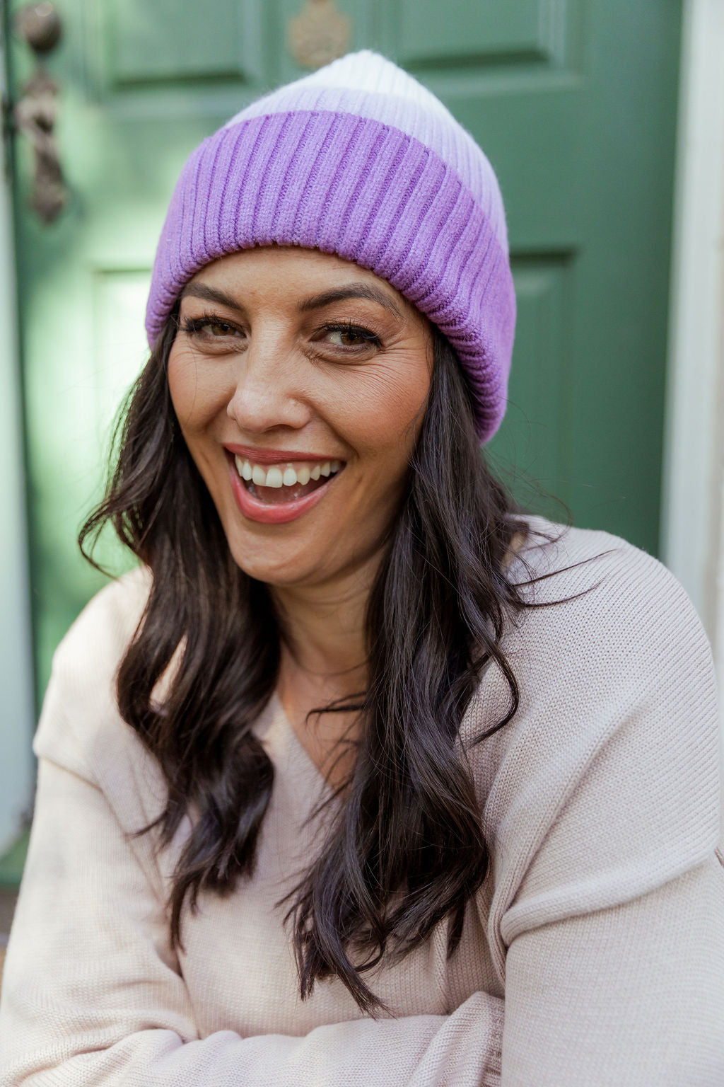 Ombre Beanie in Purple
