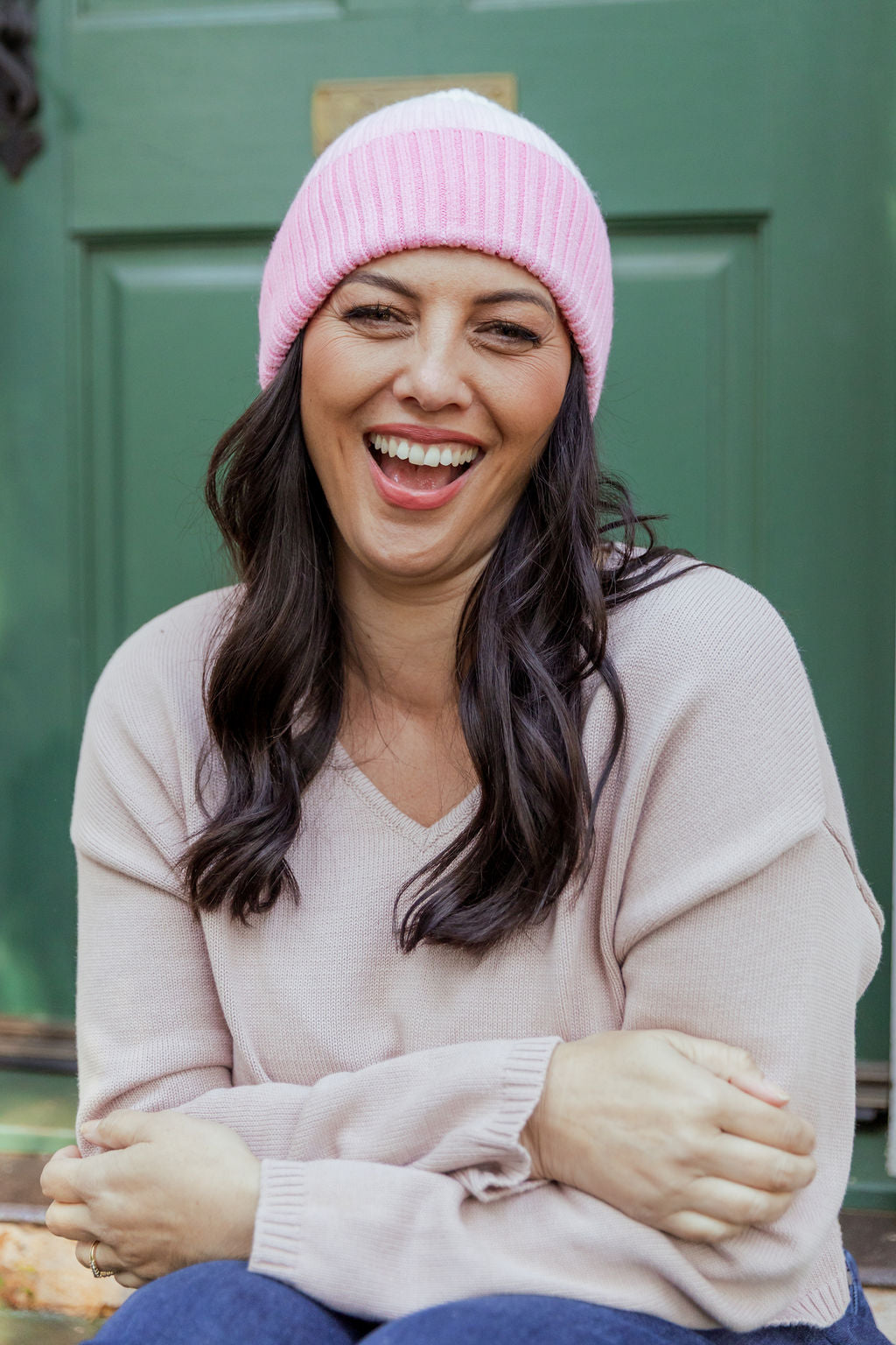 Ombre Beanie in Pink