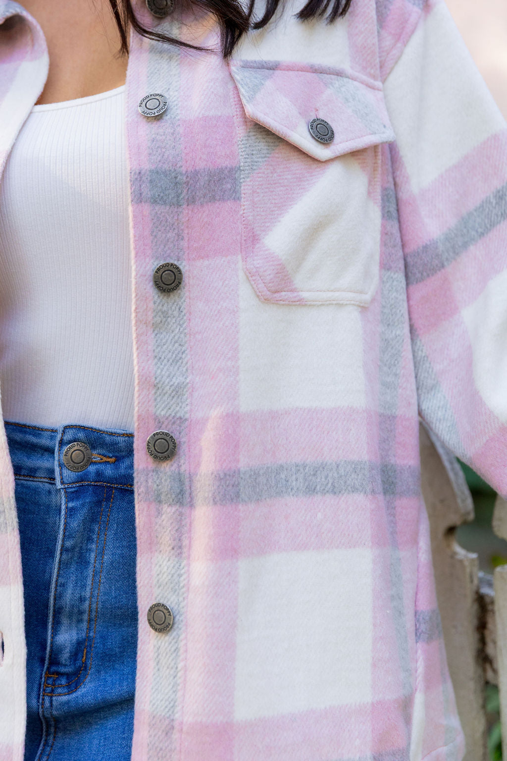 Blake Shacket in Pink Check