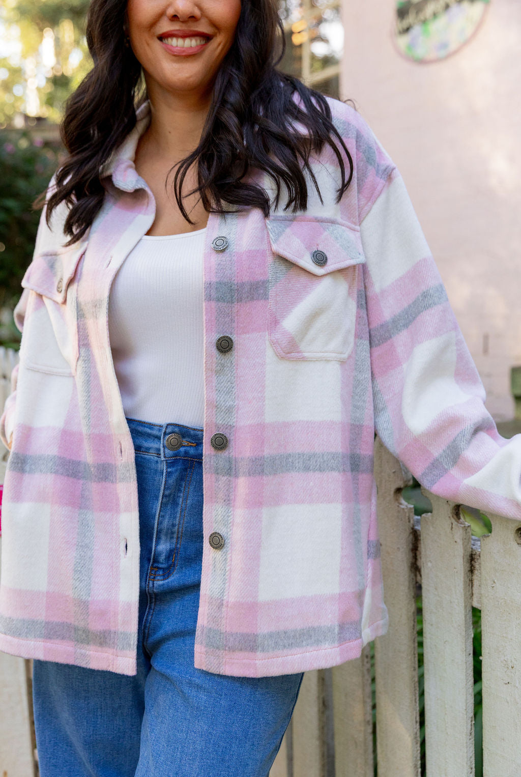 Blake Shacket in Pink Check