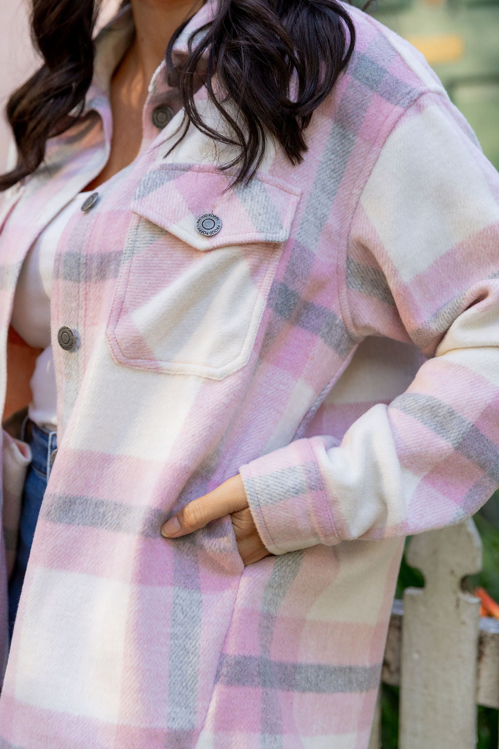 Blake Shacket in Pink Check