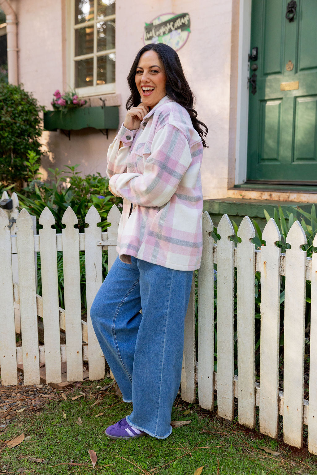 Blake Shacket in Pink Check