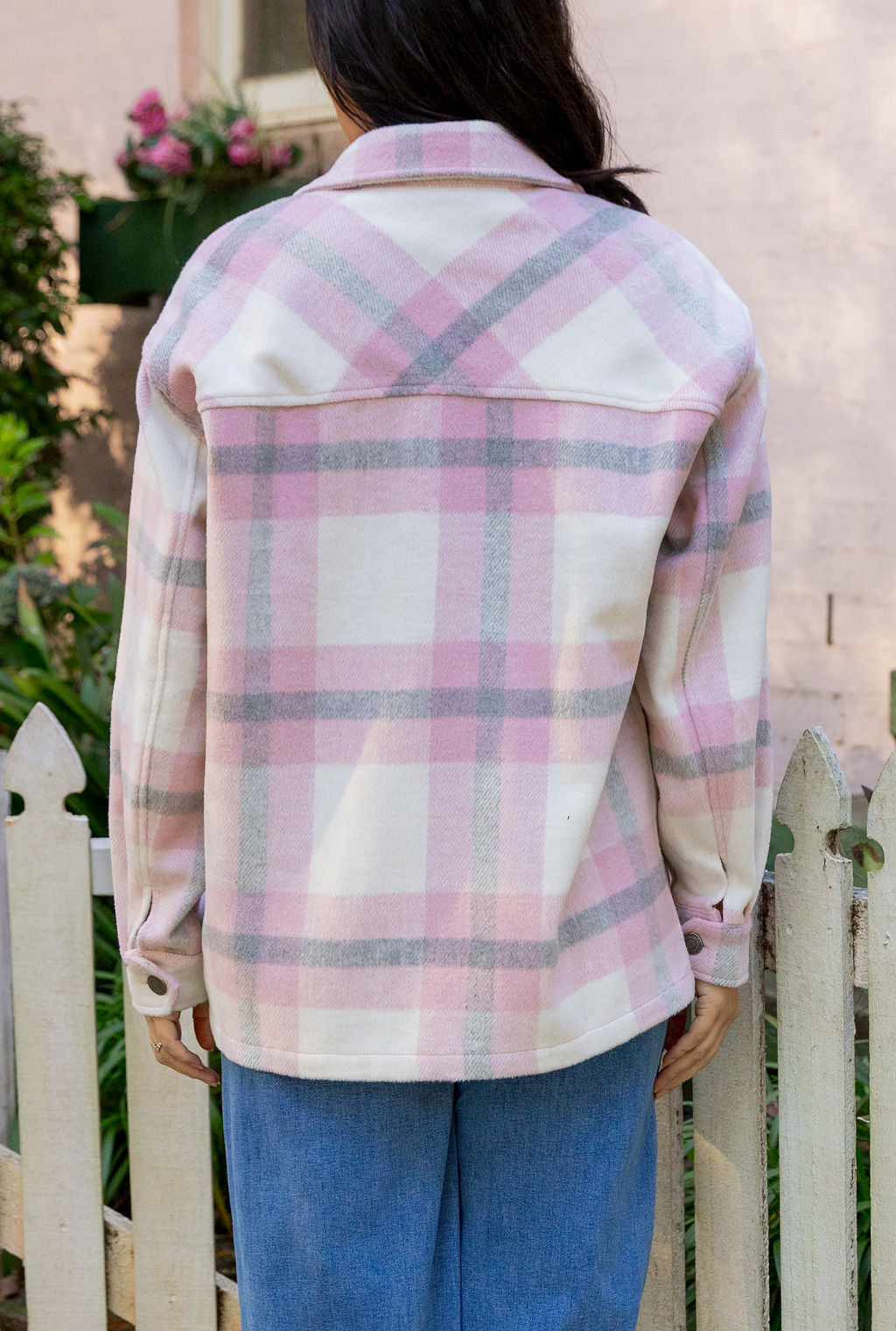 Blake Shacket in Pink Check