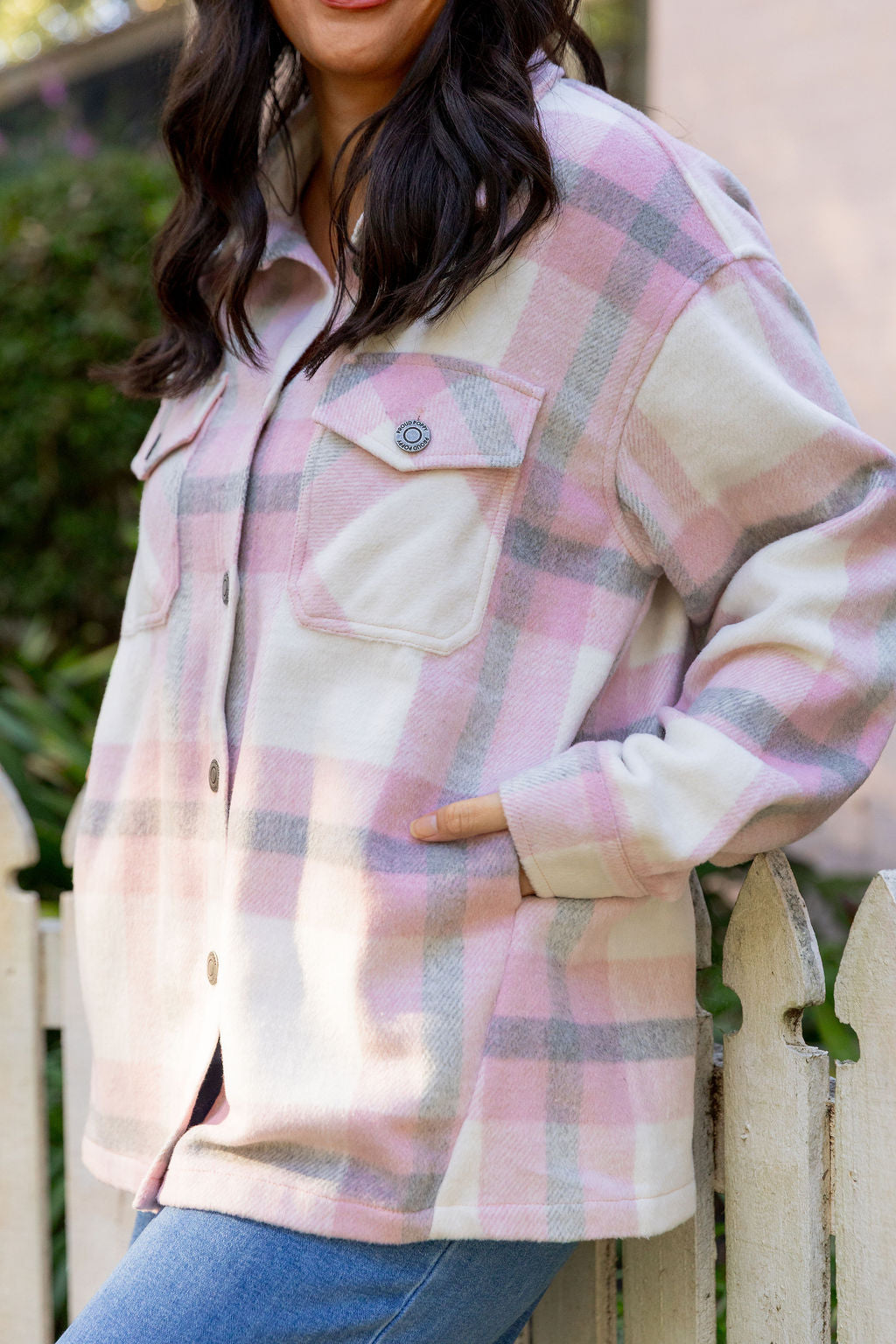 Blake Shacket in Pink Check