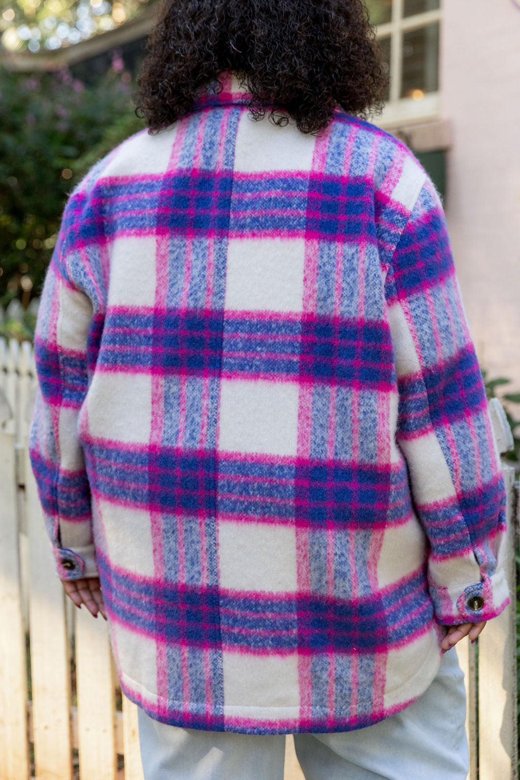 Ryan Shacket in Navy/Pink Check