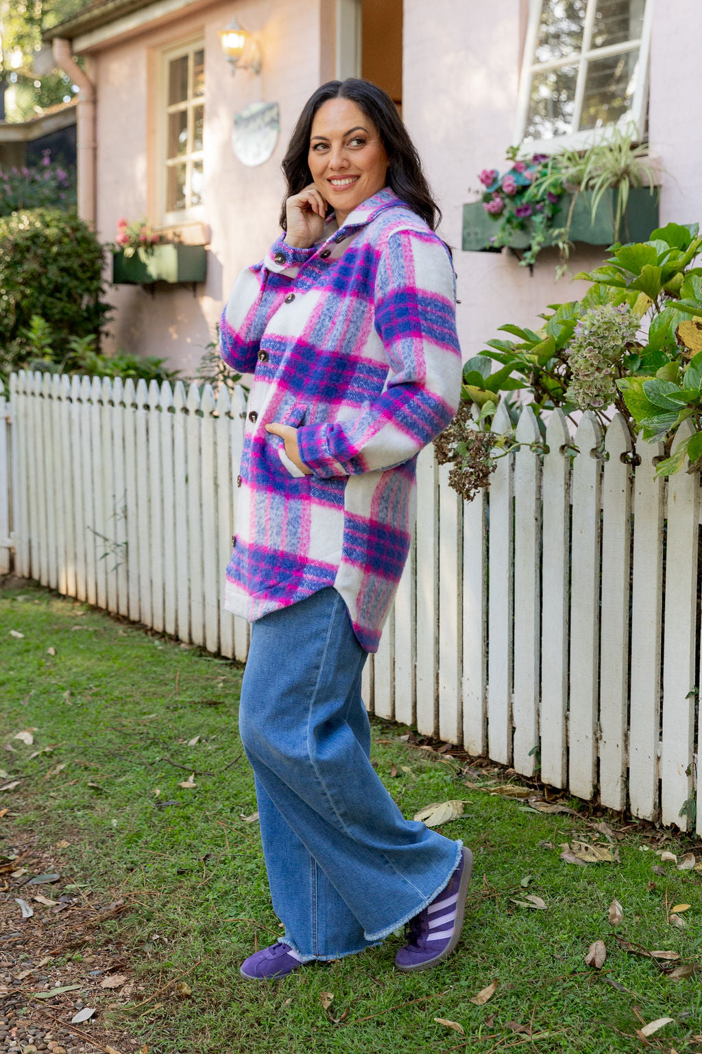 Ryan Shacket in Navy/Pink Check