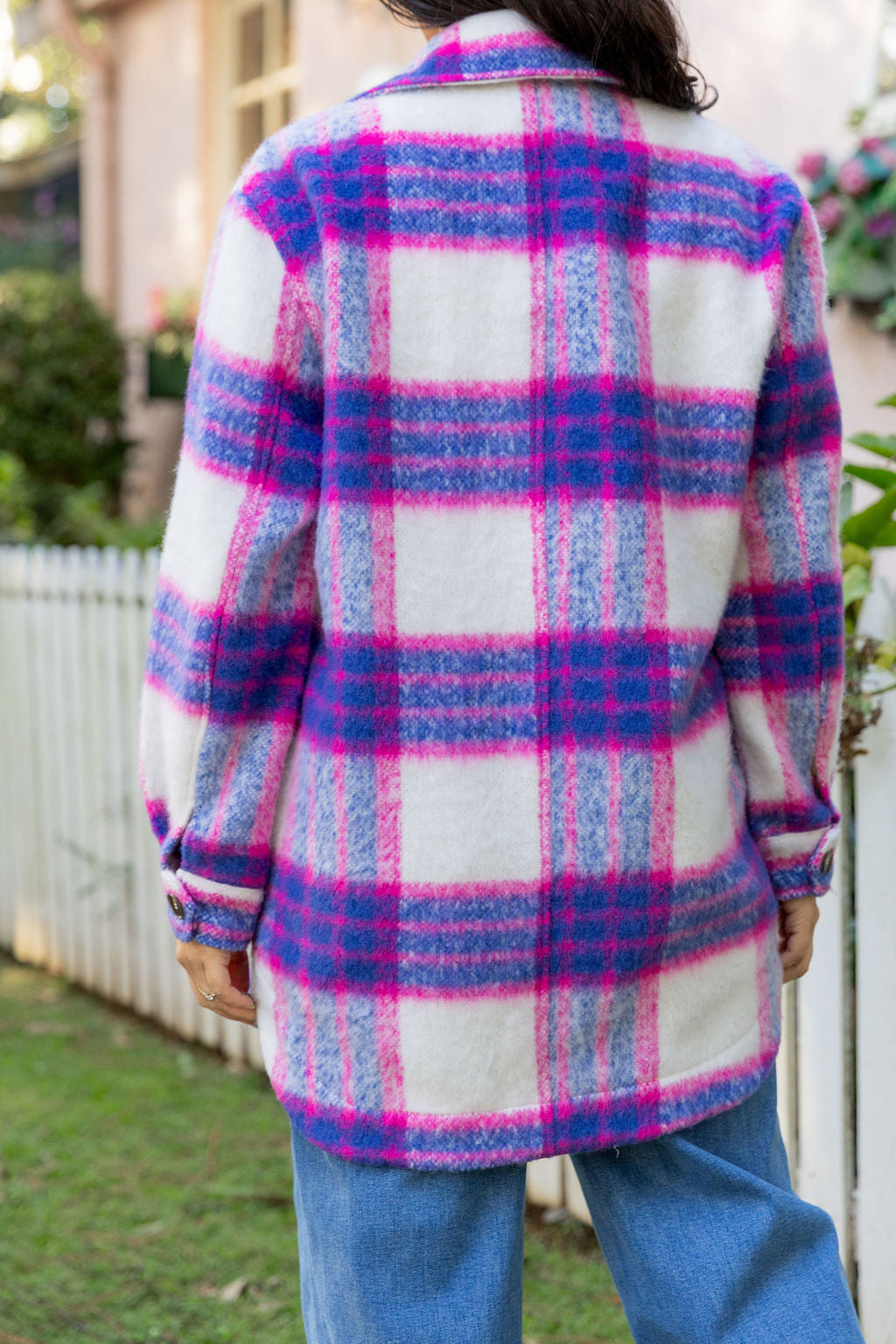 Ryan Shacket in Navy/Pink Check