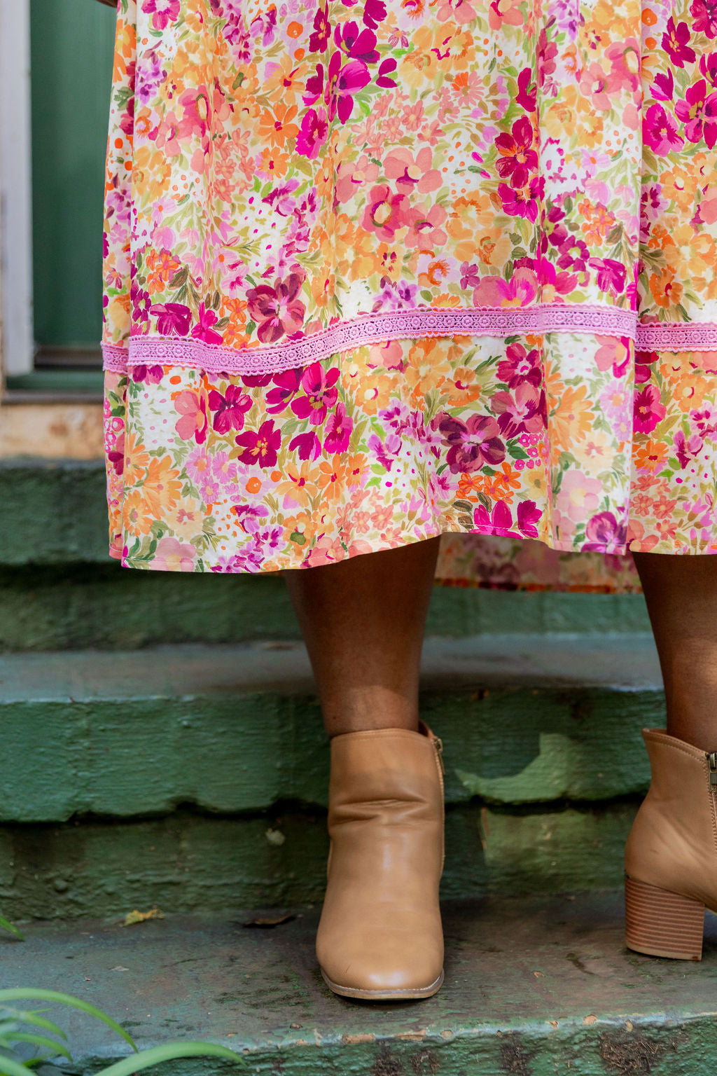 Long Sleeve Amberly Dress in Giardino Fall