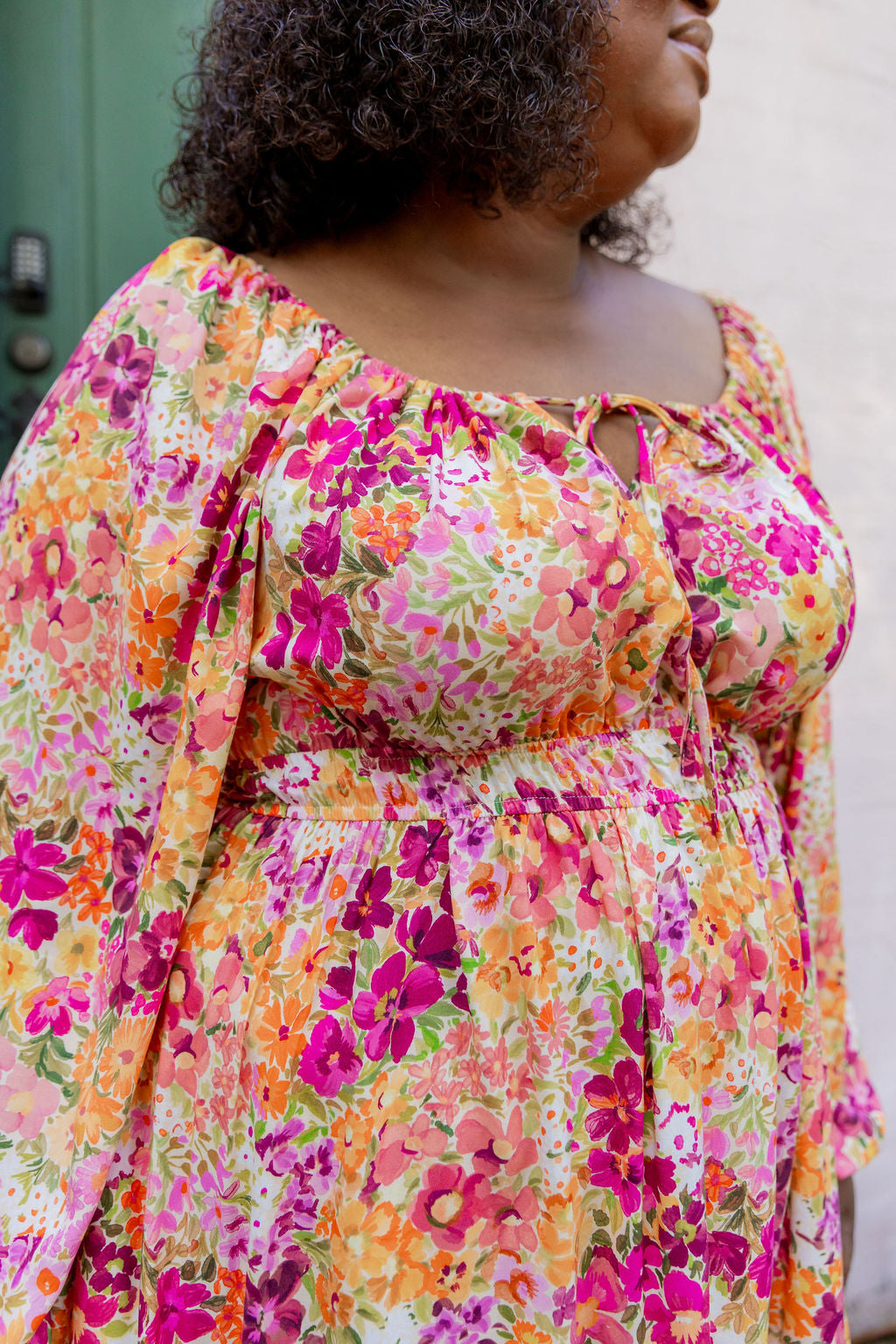Long Sleeve Amberly Dress in Giardino Fall