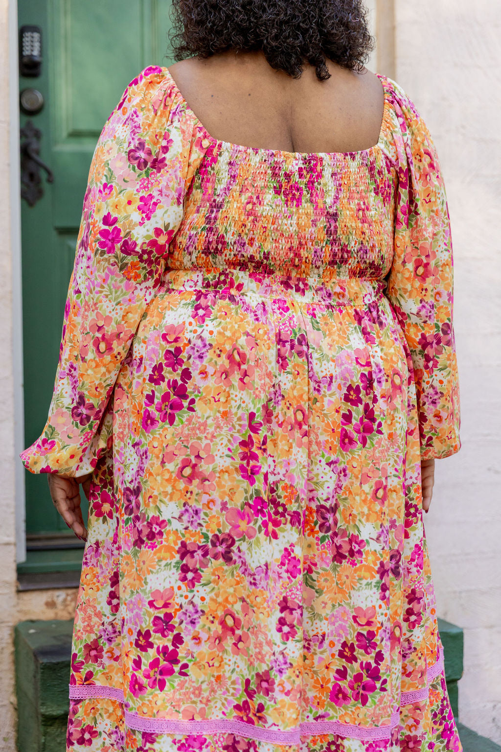 Long Sleeve Amberly Dress in Giardino Fall