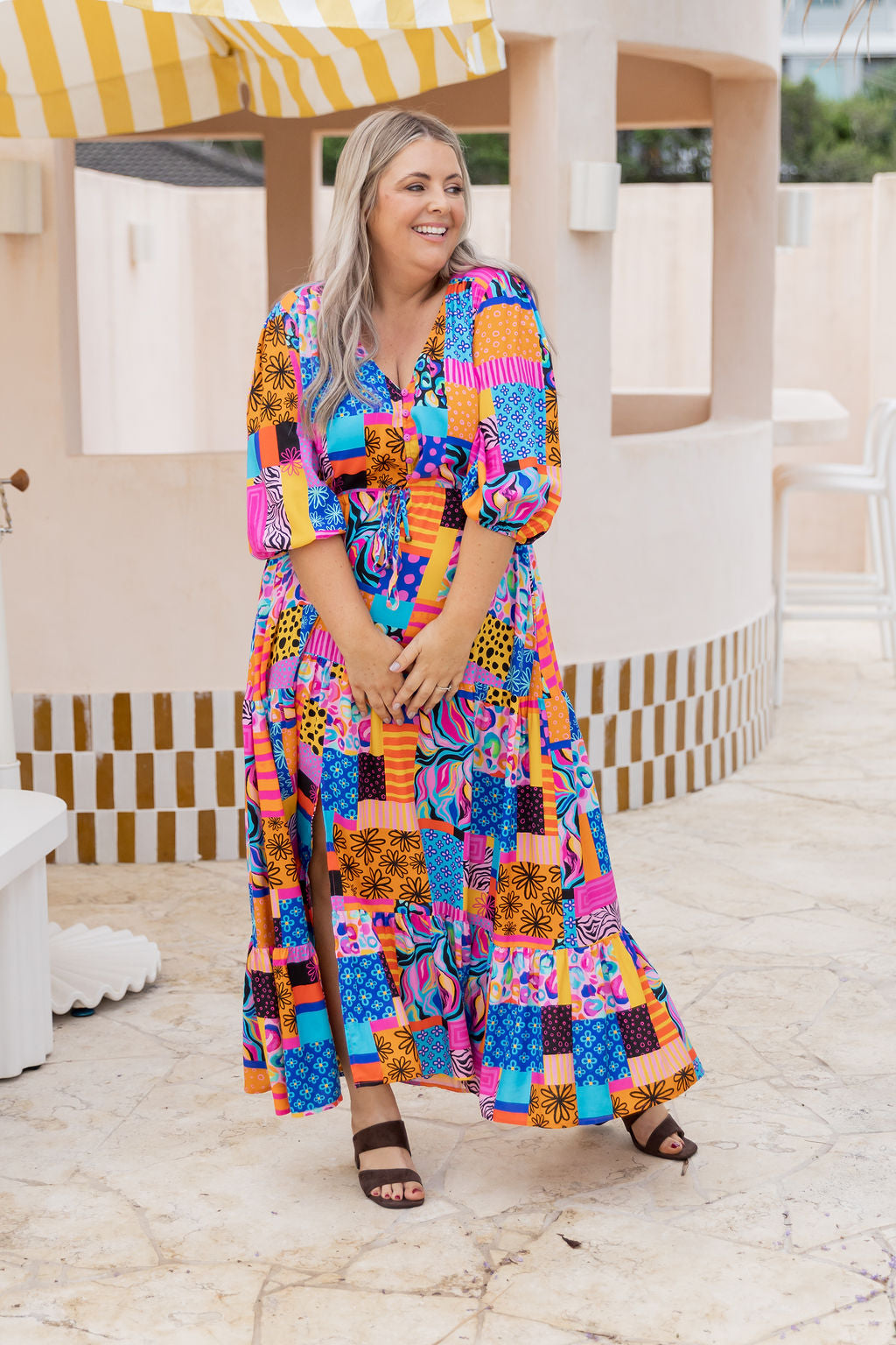 Billie Maxi Dress in Tara's Patchwork by Kasey Rainbow
