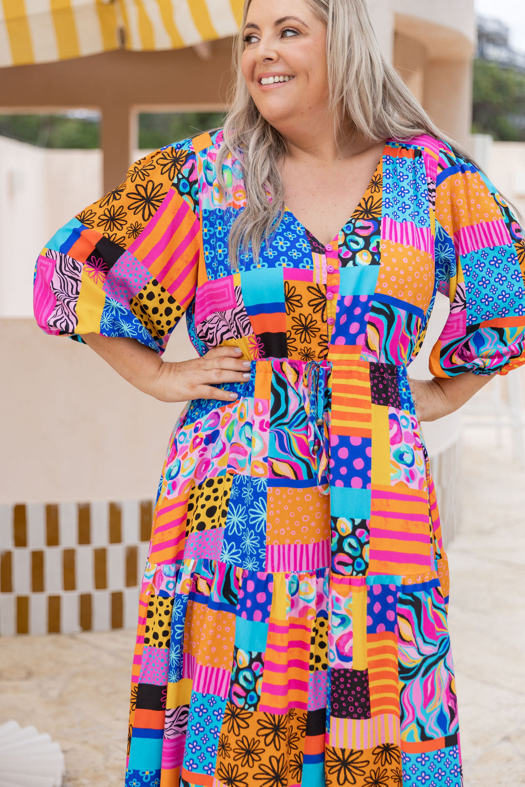 Billie Maxi Dress in Tara's Patchwork by Kasey Rainbow