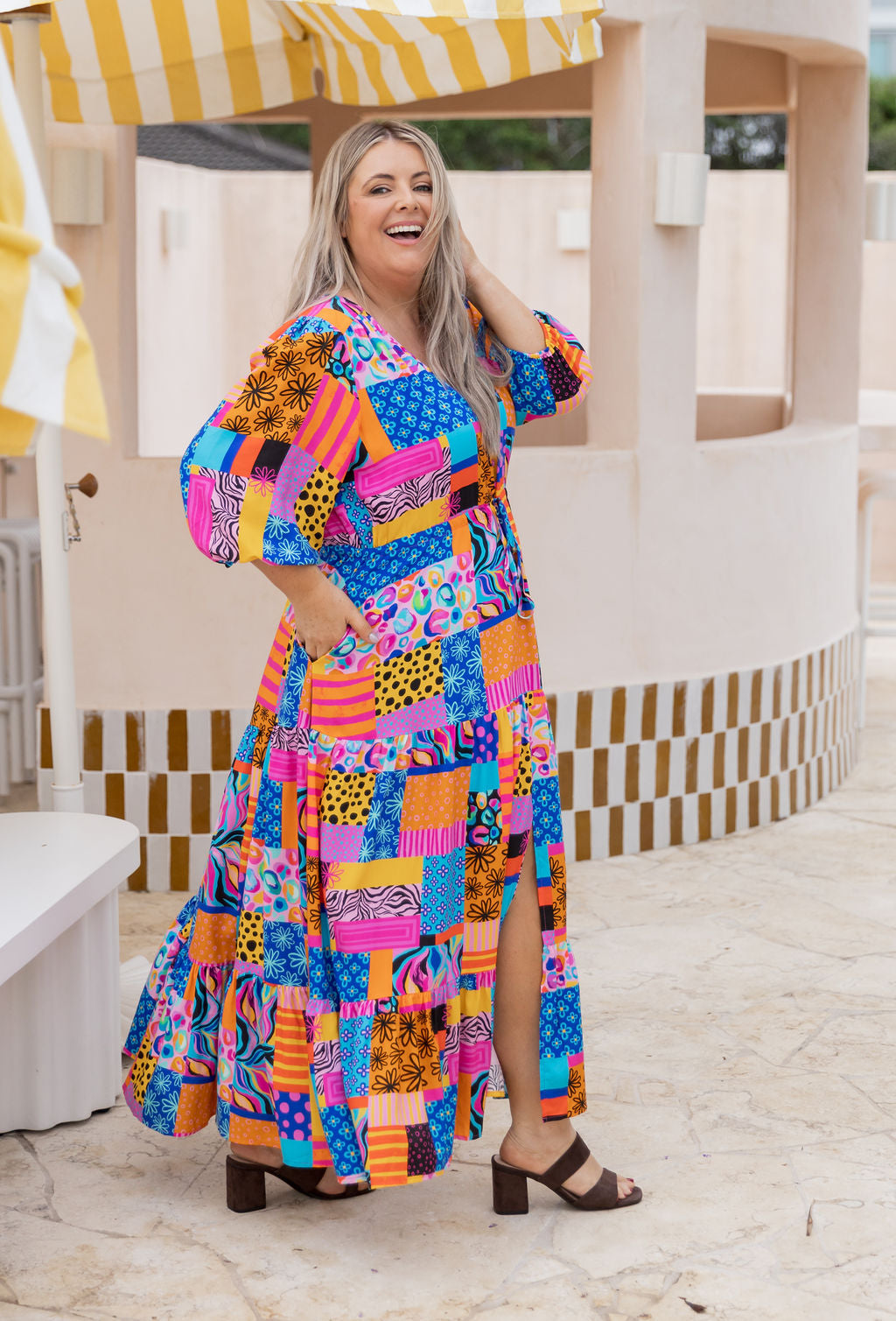 Billie Maxi Dress in Tara's Patchwork by Kasey Rainbow