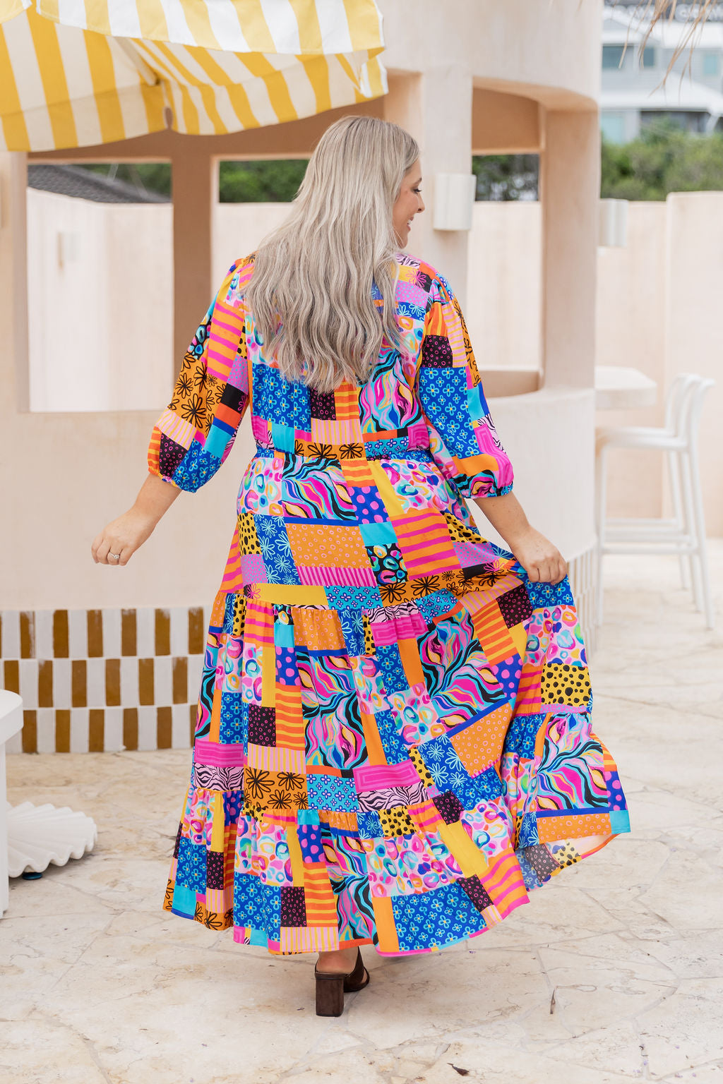 Billie Maxi Dress in Tara's Patchwork by Kasey Rainbow
