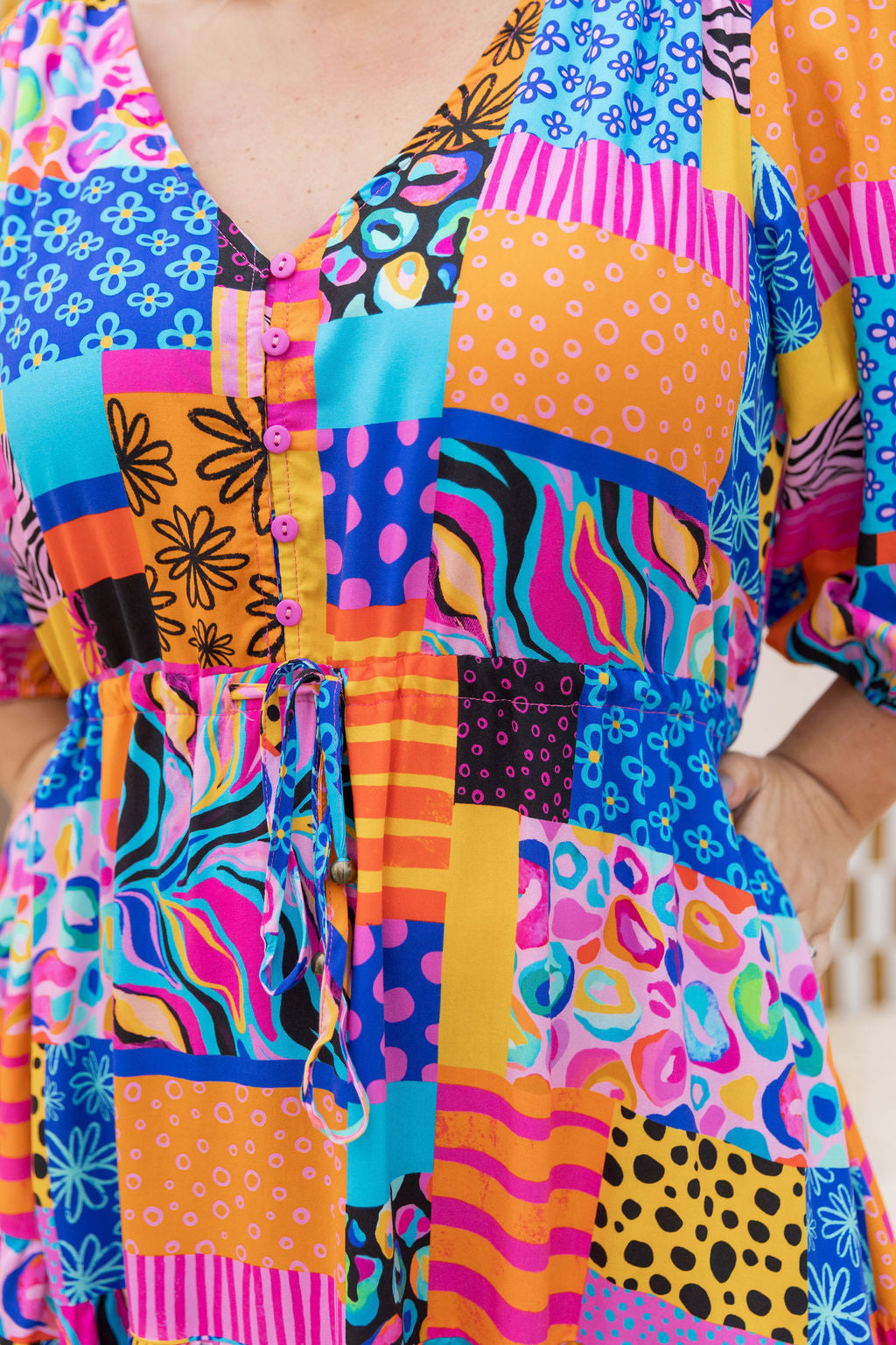 Billie Maxi Dress in Tara's Patchwork by Kasey Rainbow