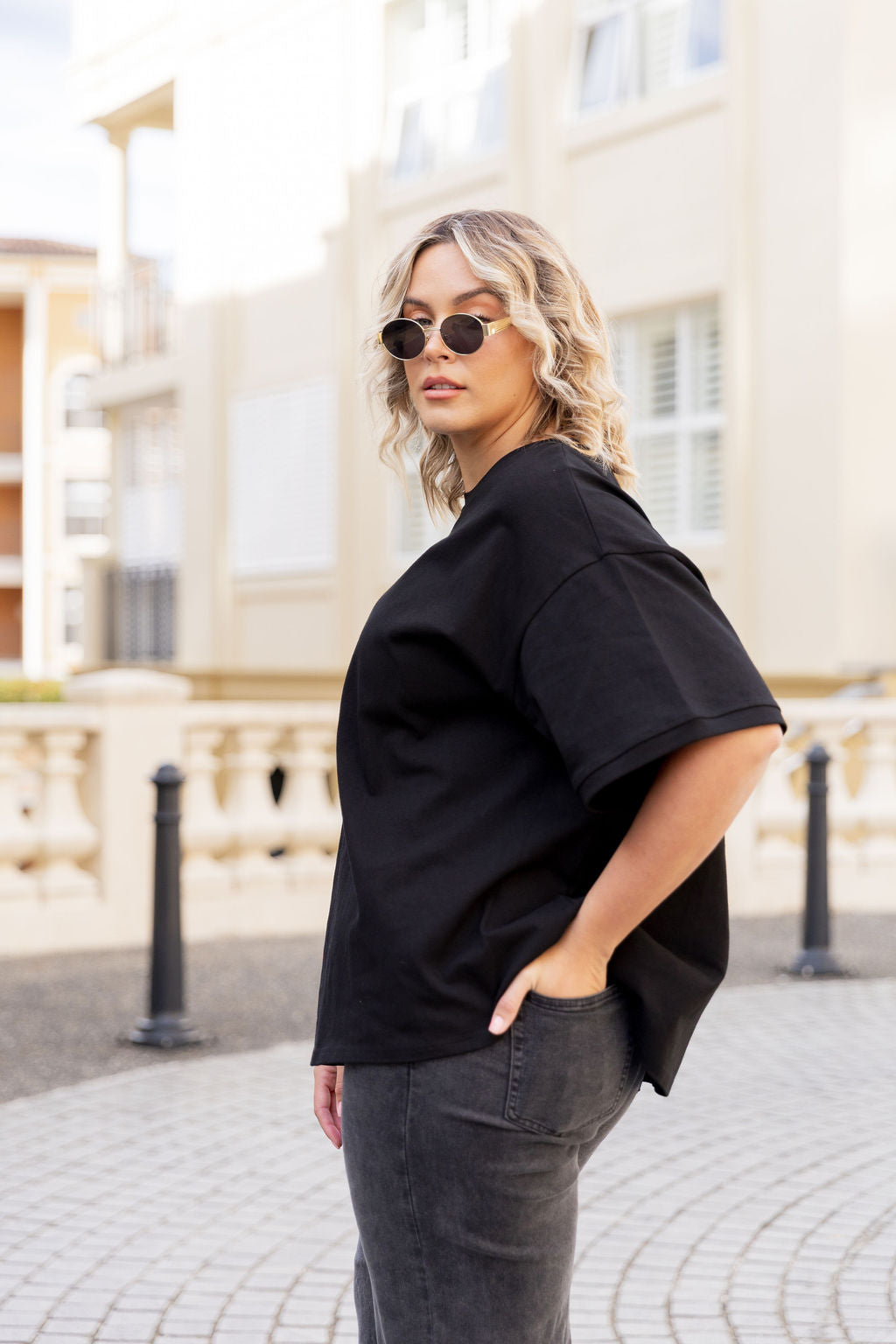 Nikita Heavyweight Cotton Tee in Black