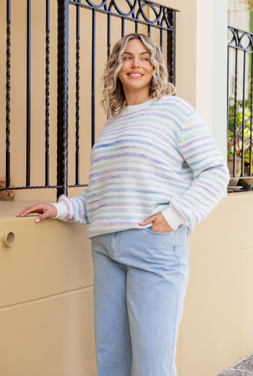 Madrid Knit in Pastel Stripes Mix