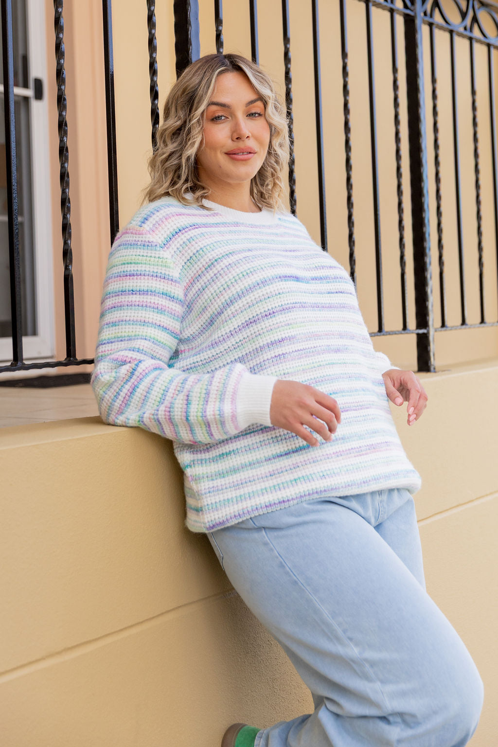 Madrid Knit in Pastel Stripes Mix