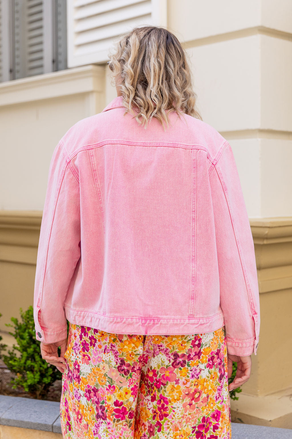 Hayden Boyfriend Jacket in Light Pink Wash