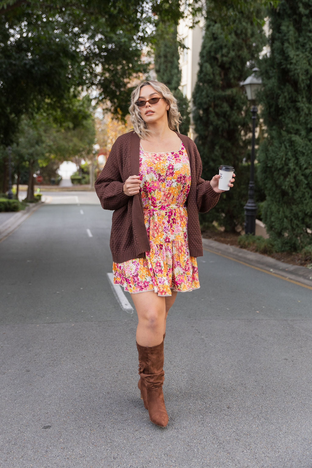 Long Sleeve Gia Dress in Giardino Fall