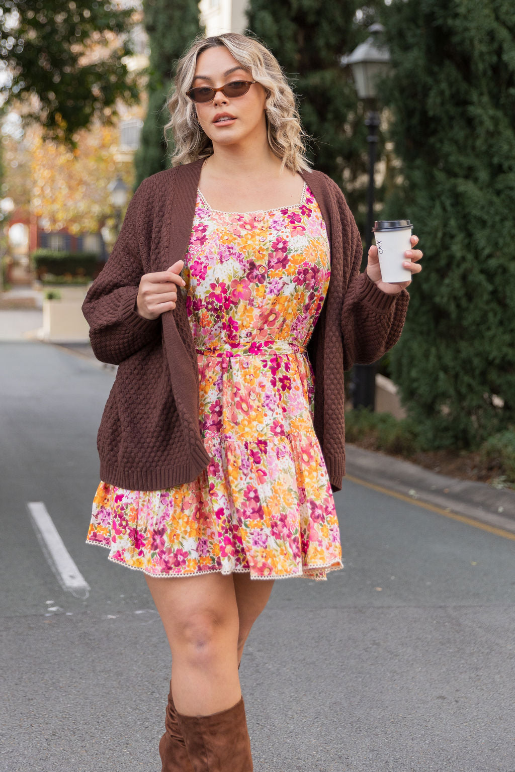 Long Sleeve Gia Dress in Giardino Fall