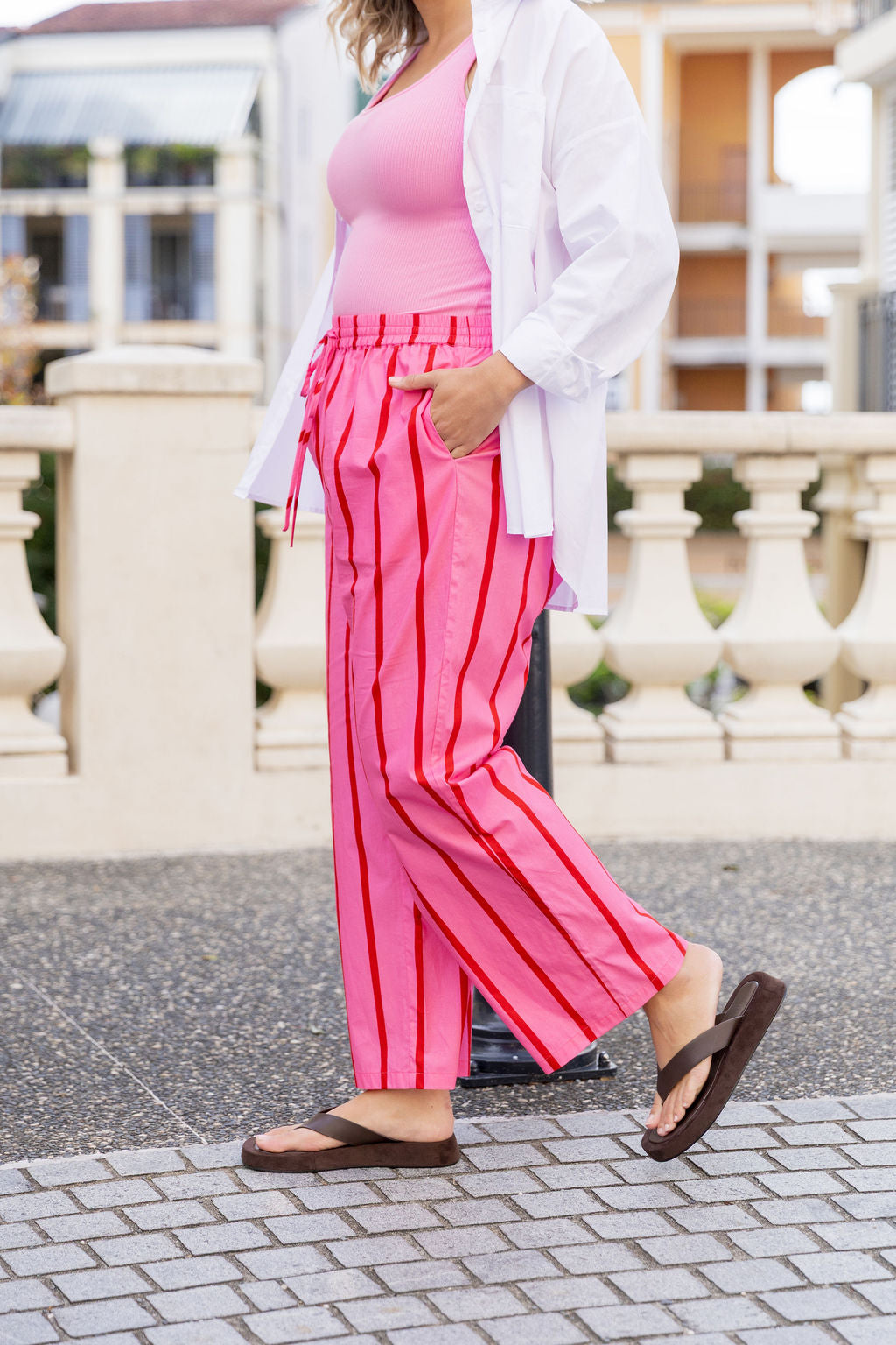 Jaimie Pants in Disco Stripes Pink