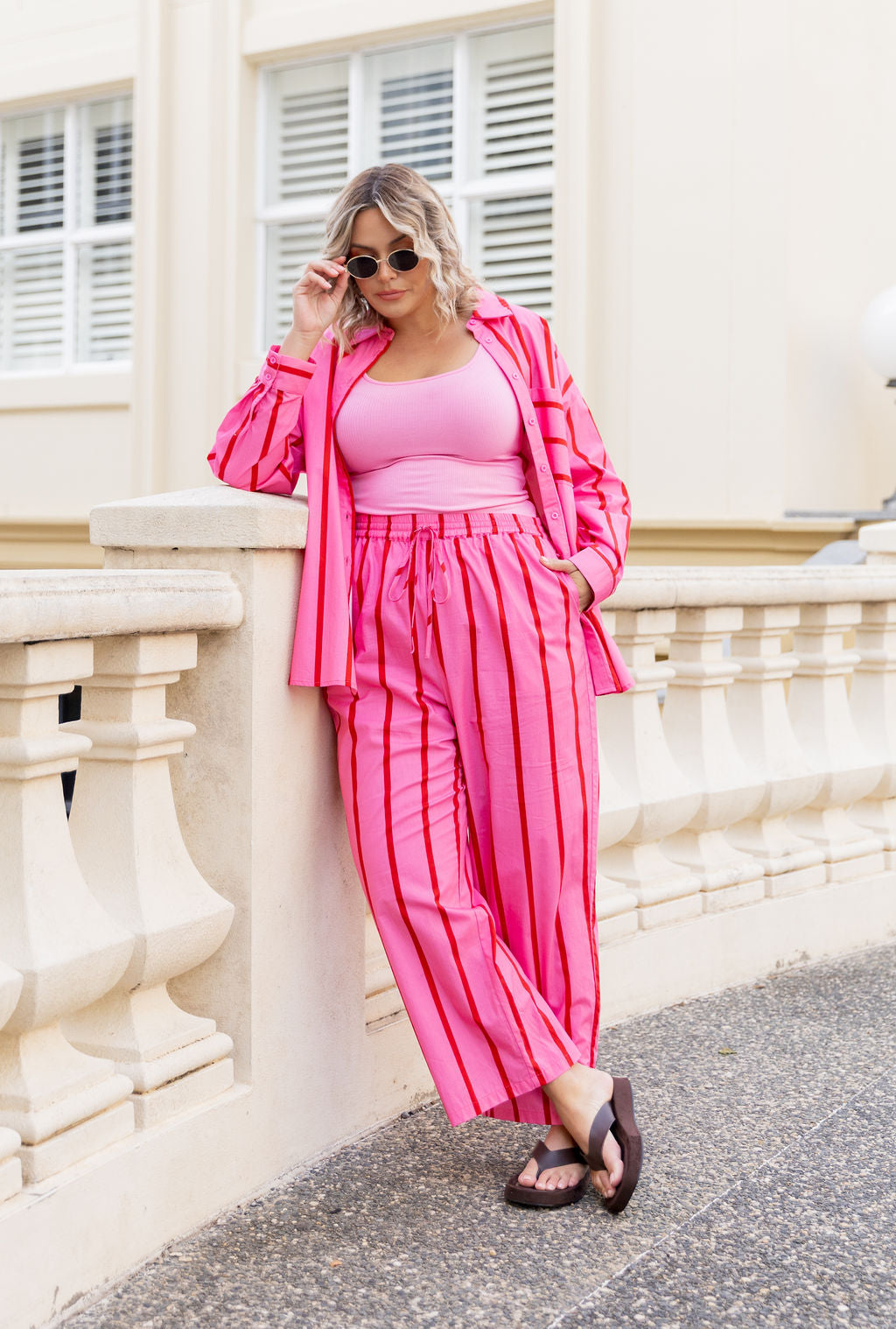 Jaimie Pants in Disco Stripes Pink