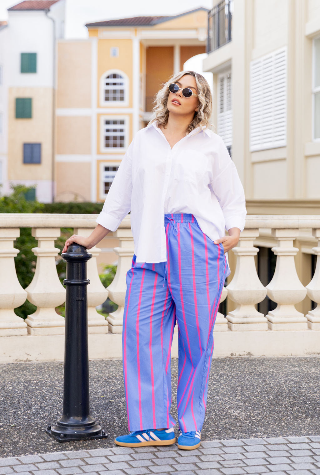 Jaimie Pants in Disco Stripes Blue