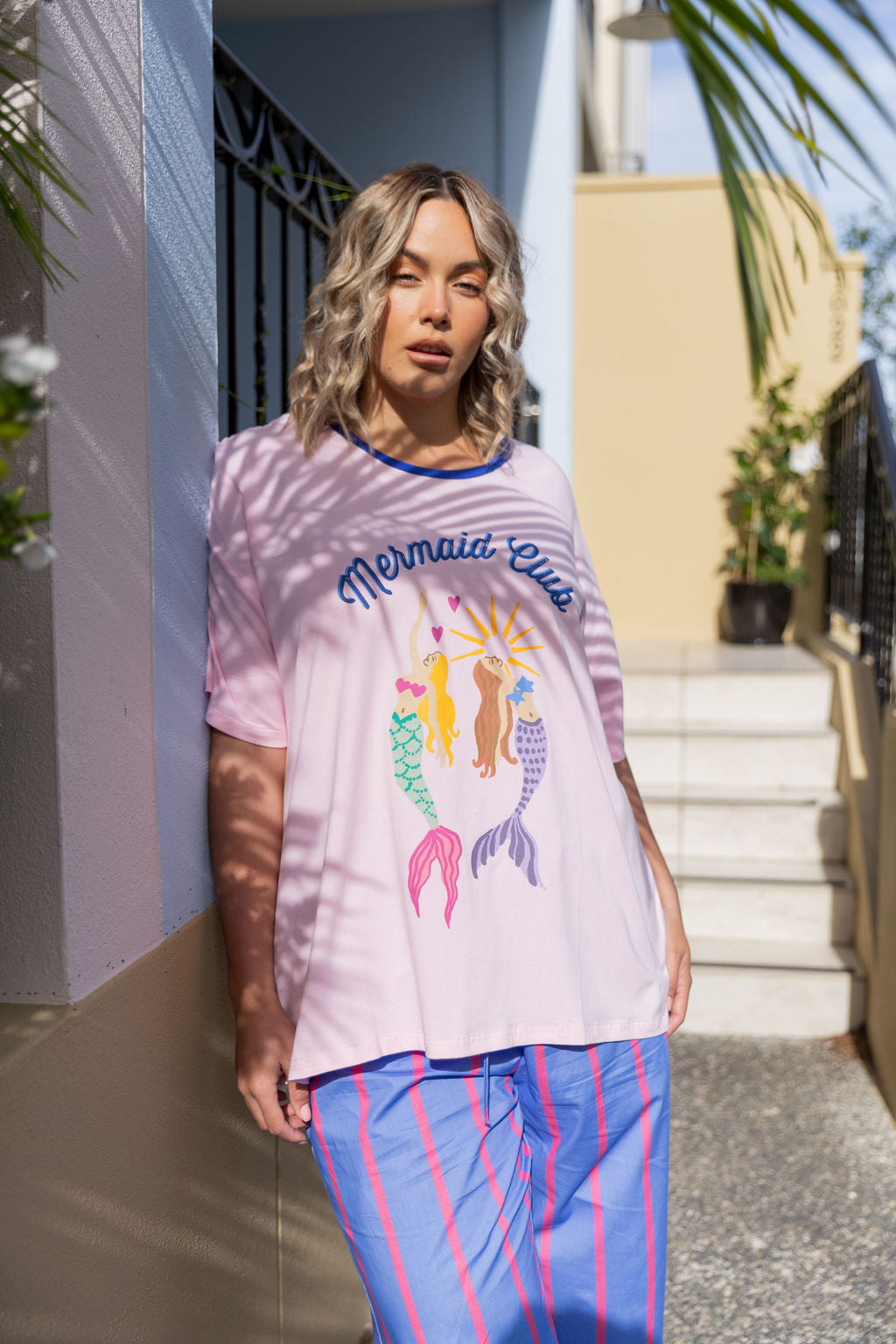 Alfie Oversized Tee in Mermaid Club
