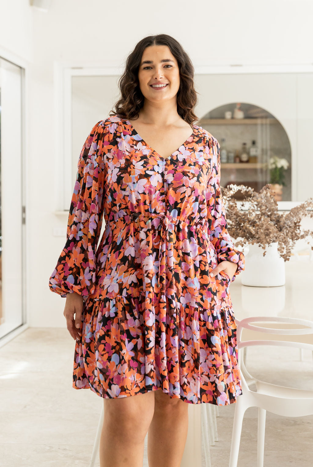 Esmae Long Sleeve Dress in Dusk Floral