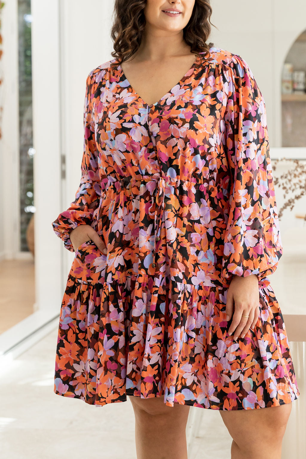 Esmae Long Sleeve Dress in Dusk Floral