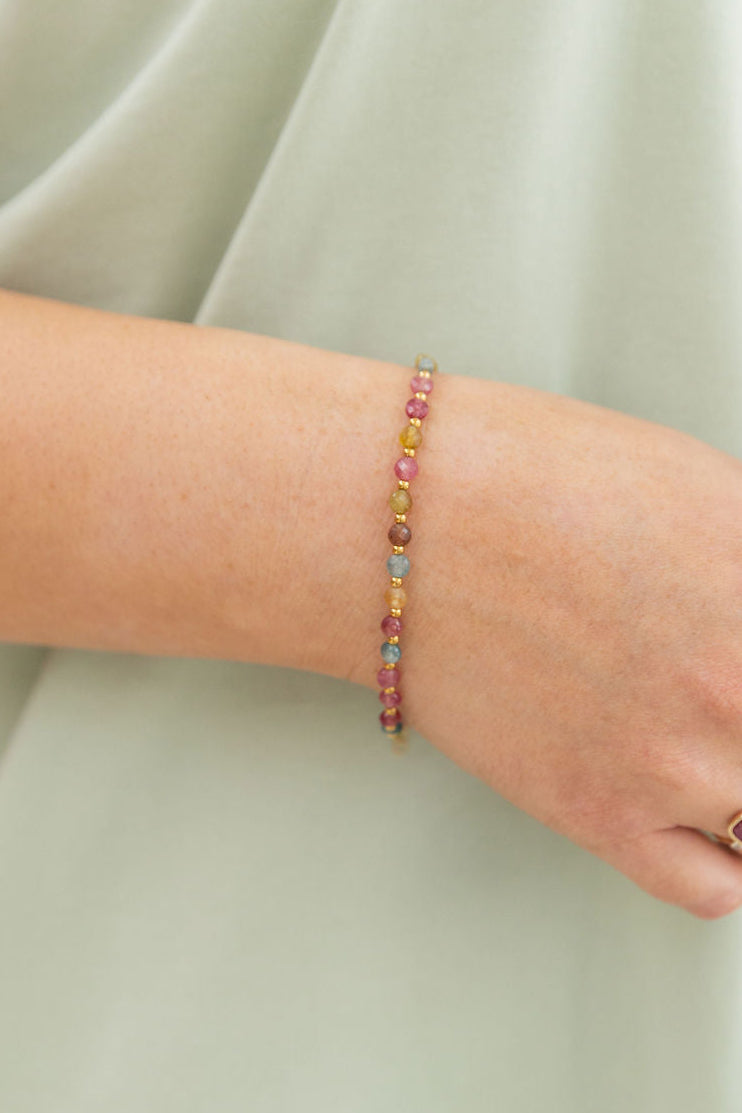 Multi Stone Beaded Bracelet - Multi Colour