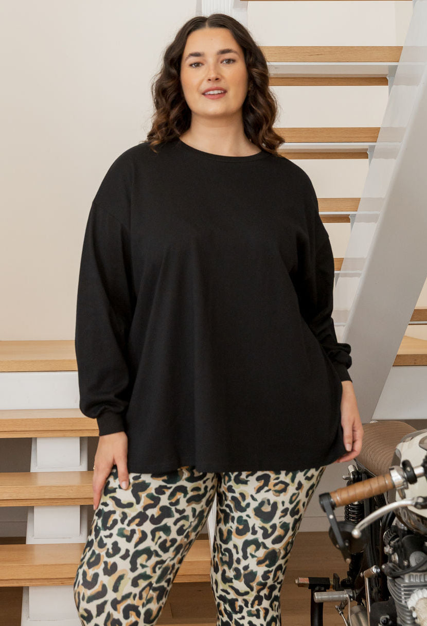 Rory Long Sleeve Tee in Black