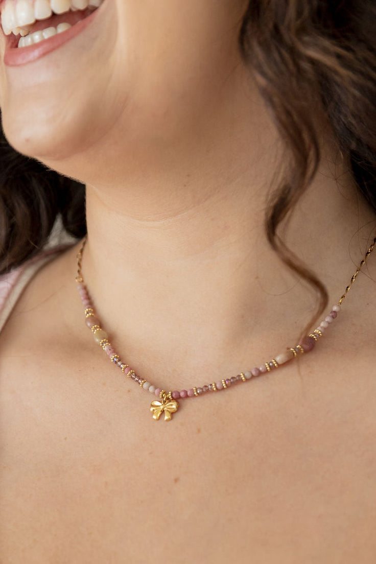 Beaded +  Pendant Chain Necklace - Multi