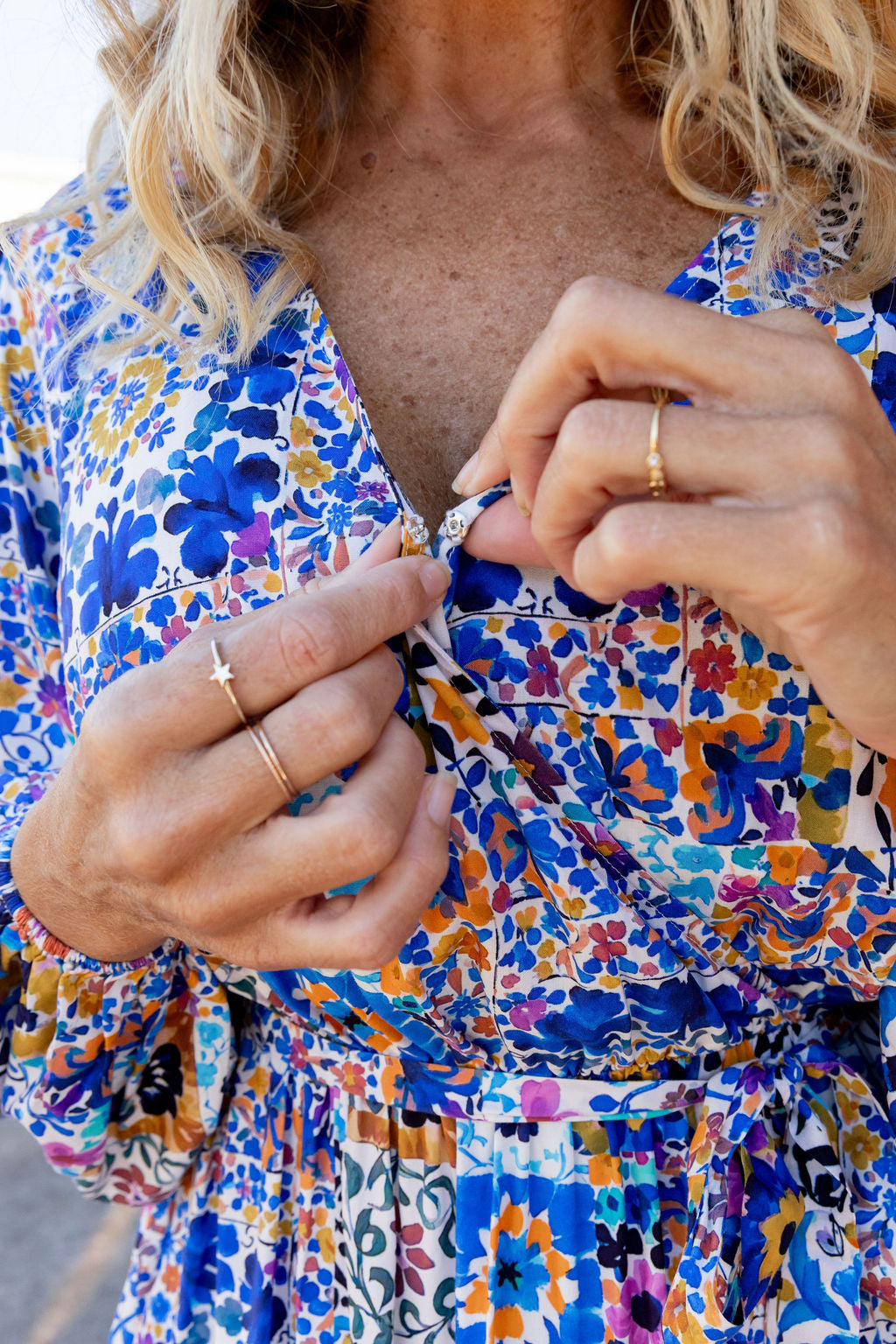 Long Sleeve Deni Dress in Floral Tiles
