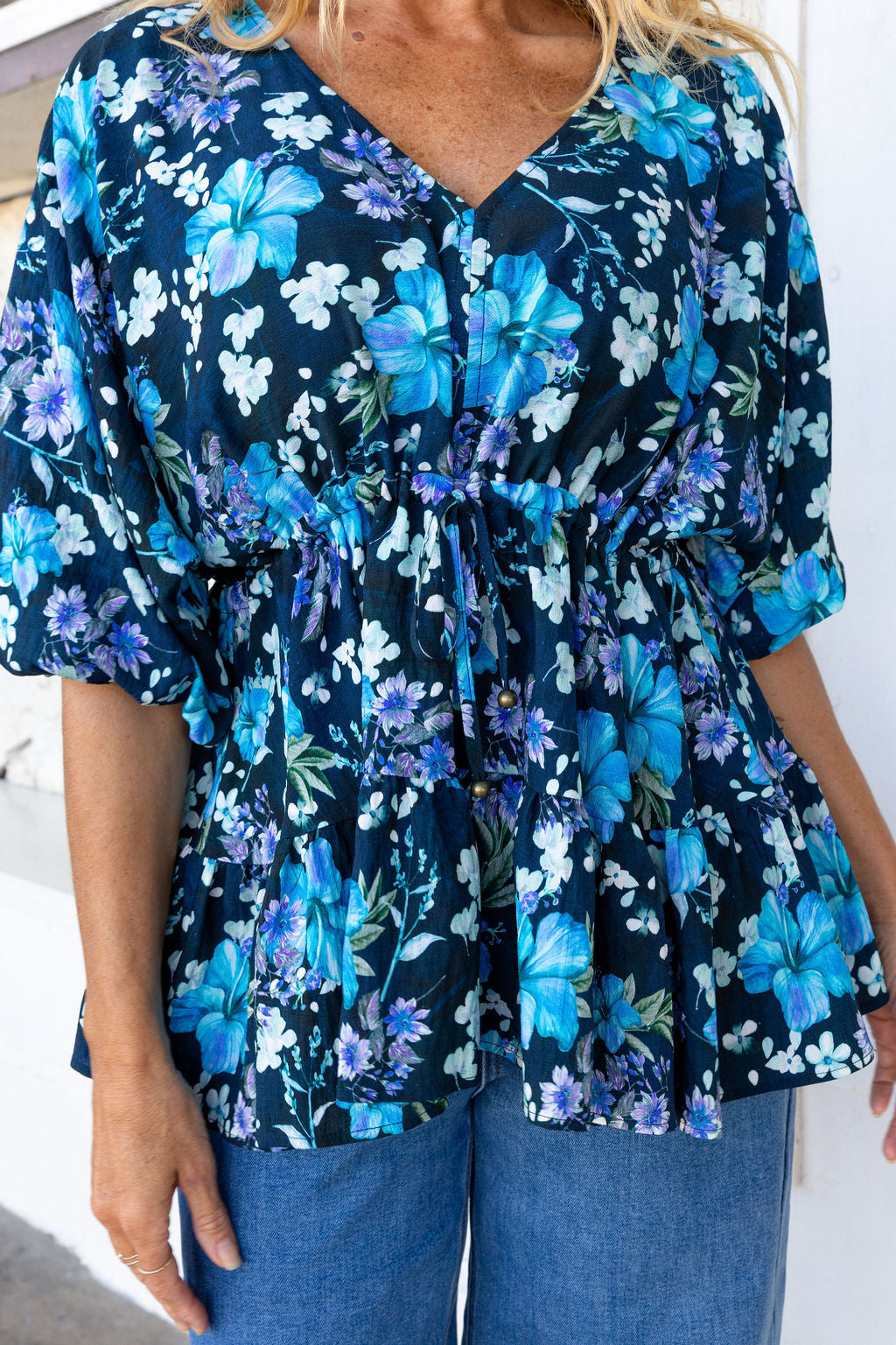 Brooklyn Top in Indigo Blooms