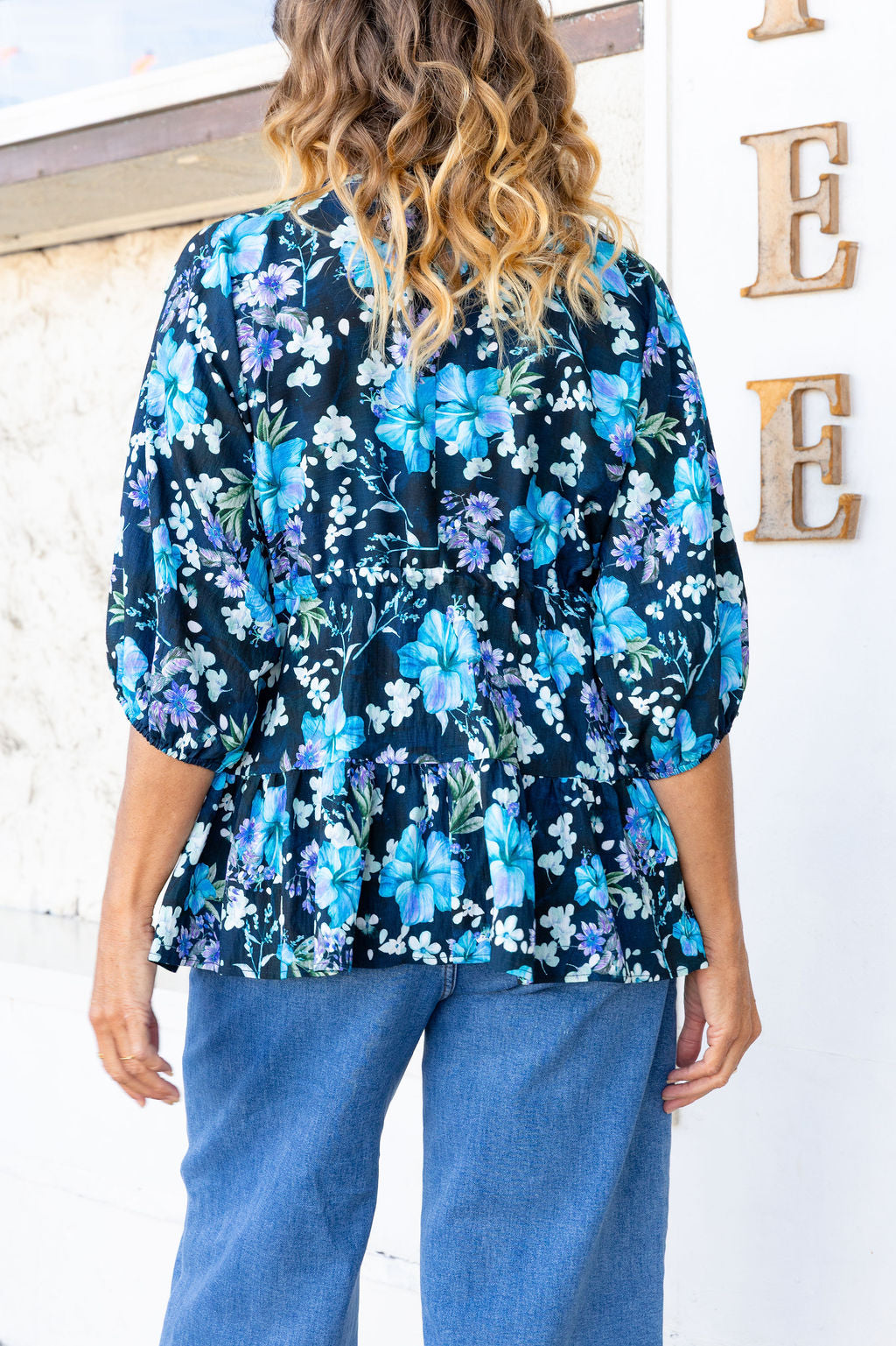 Brooklyn Top in Indigo Blooms