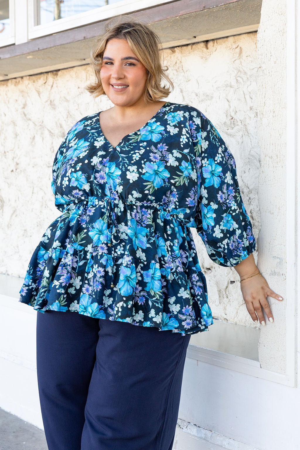 Brooklyn Top in Indigo Blooms