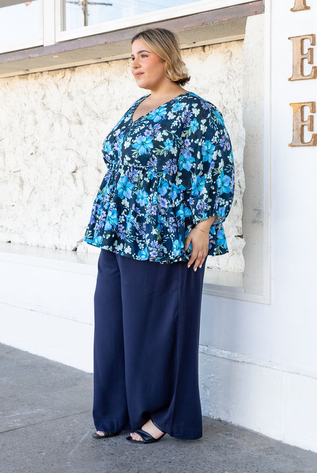 Brooklyn Top in Indigo Blooms