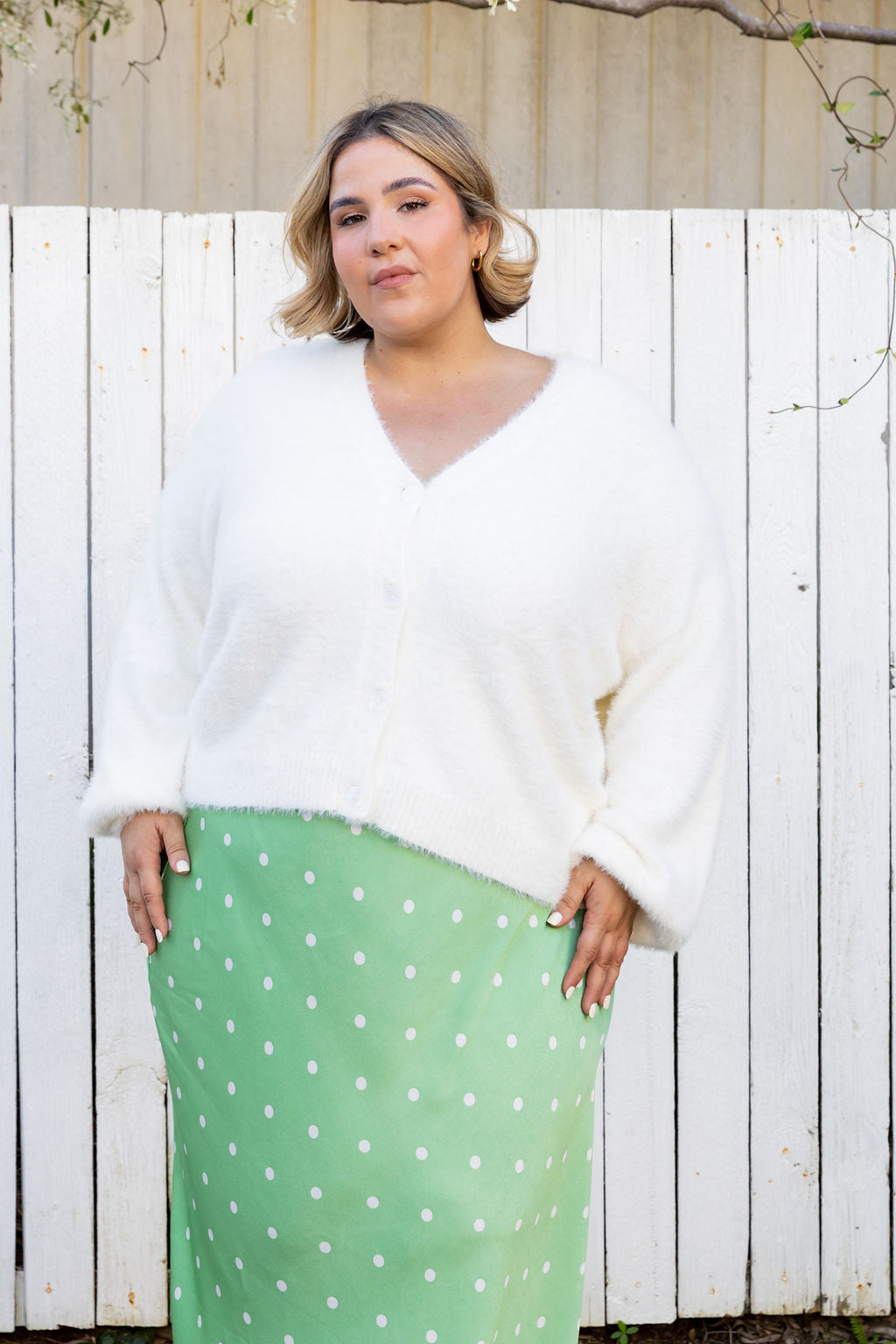 Clover Fluffy Knit in Off White