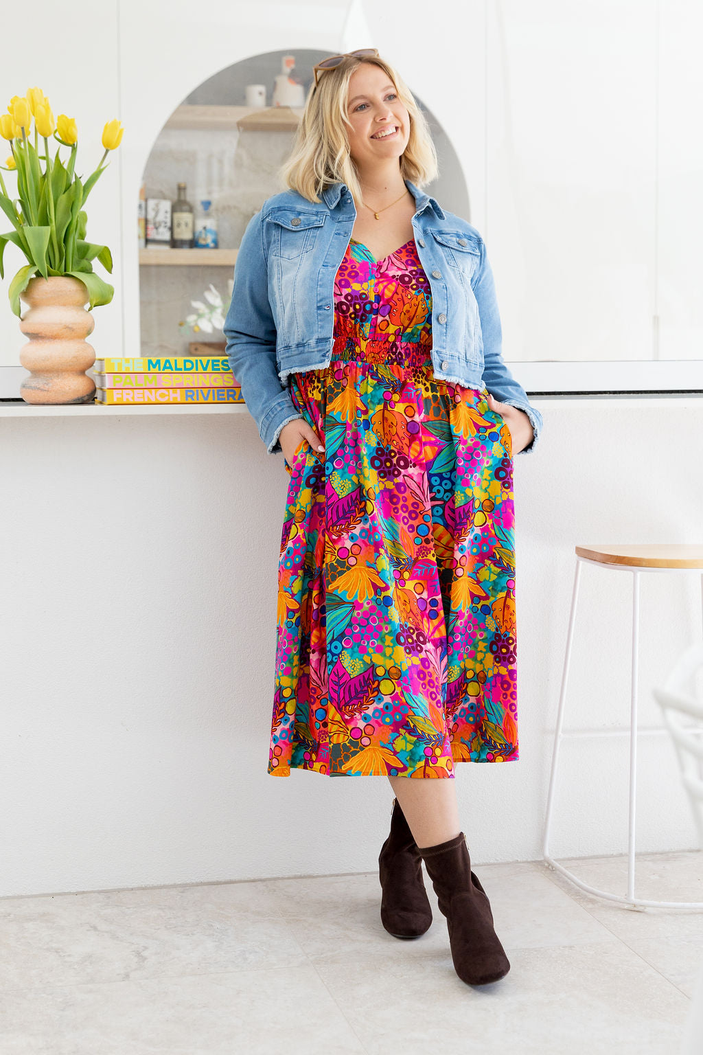 Millie Midi Dress in Jungle Bungle by Kasey Rainbow