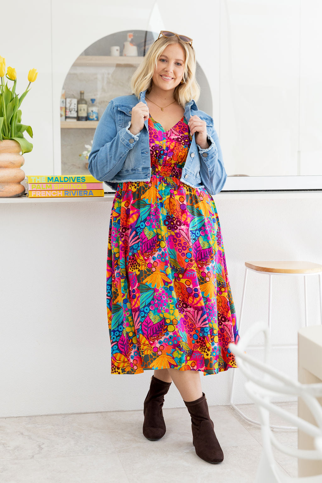 Millie Midi Dress in Jungle Bungle by Kasey Rainbow